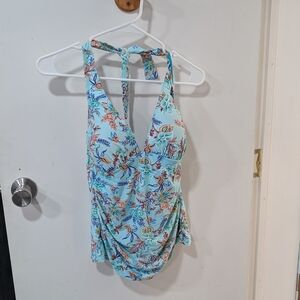 Ellen Tracy Light Blue Floral Swim Camisole
